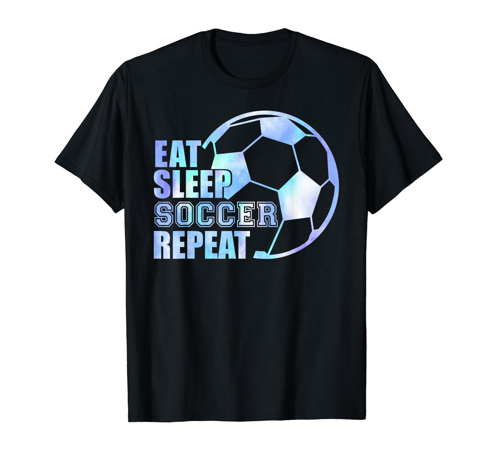 Eat Sleep Soccer Repeat Sport Soccer T-Shirt - Unique Graphic Men Women