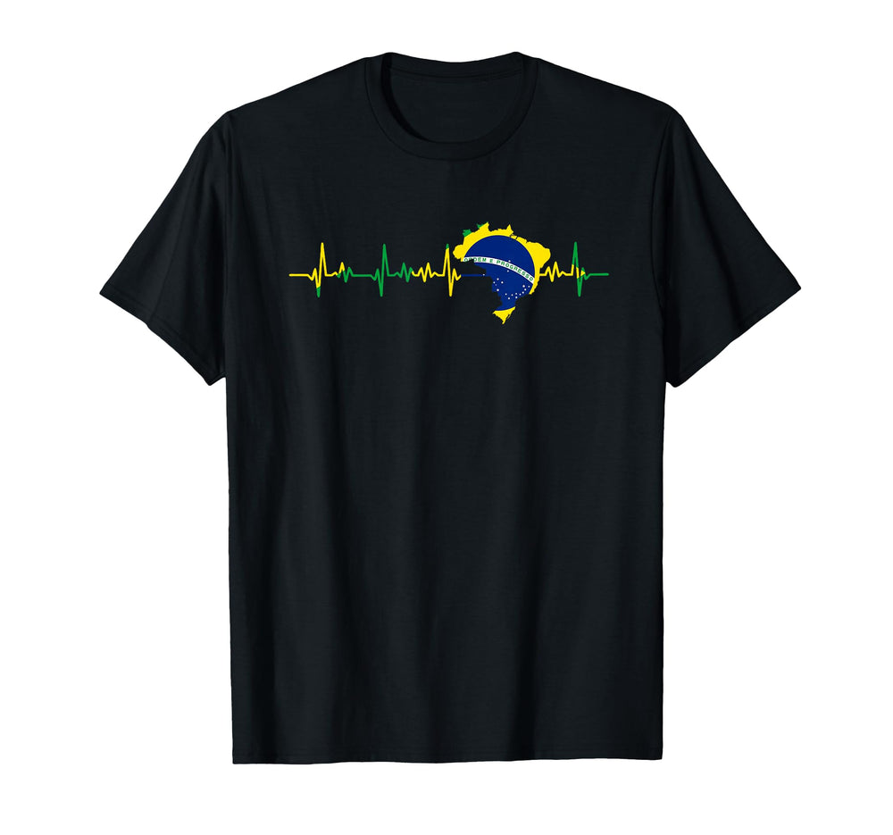 Brasilianische Flagge Herzschlag Brasil Hoodie - Novelty Apparel Unisex