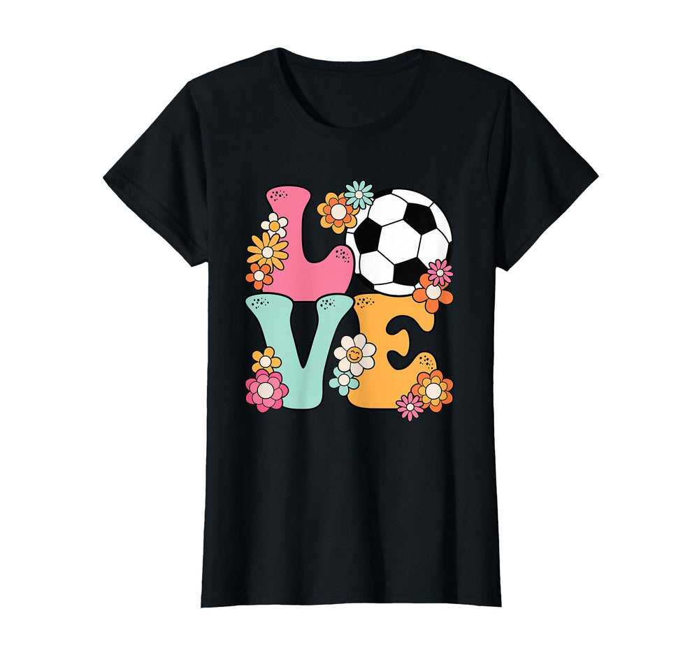 Groovy Soccer Love Soccer Lover Teens T-Shirt - Trendy Graphic Men Women