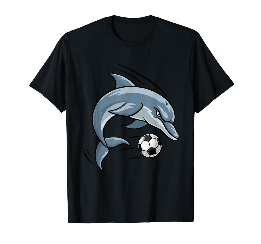 Dolphin Animal Soccer Football Cartoon T-Shirt - Minimalist Print Unisex