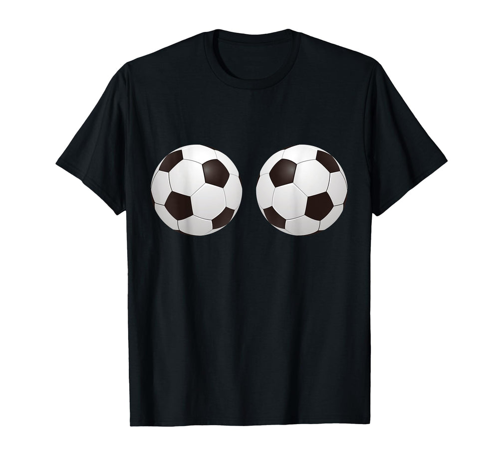 Soccer Ball Boobs Funny T-Shirt - Graphic Print Unisex