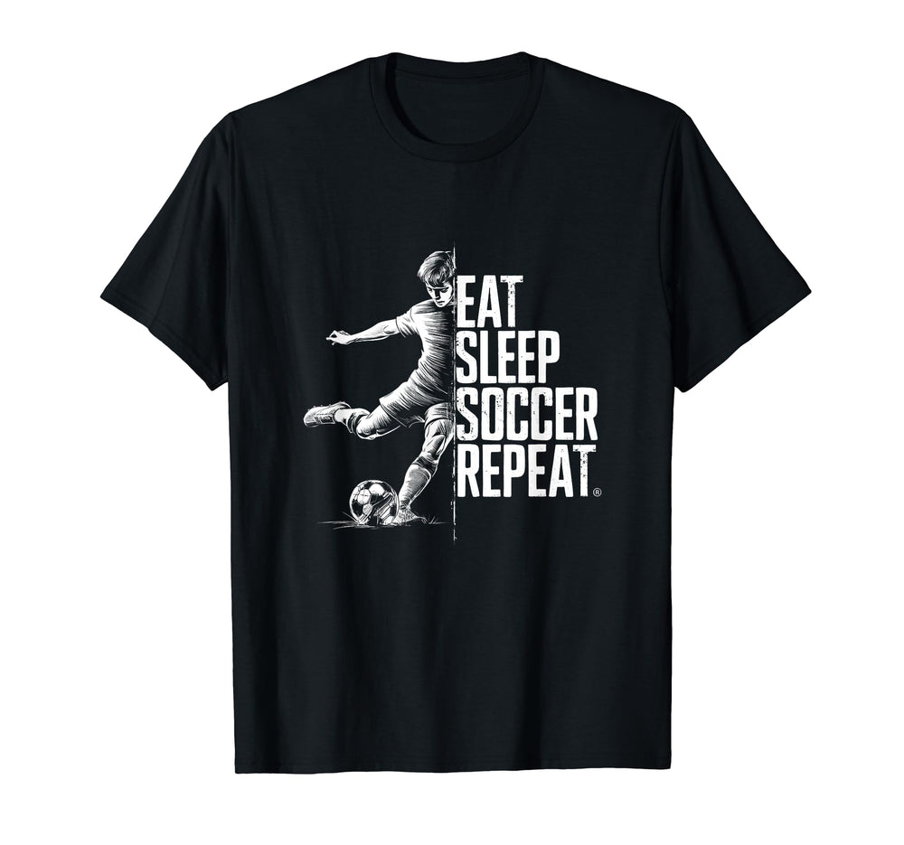 Eat Sleep Soccer Repeat T-Shirt - Aesthetic Graphic for Adults