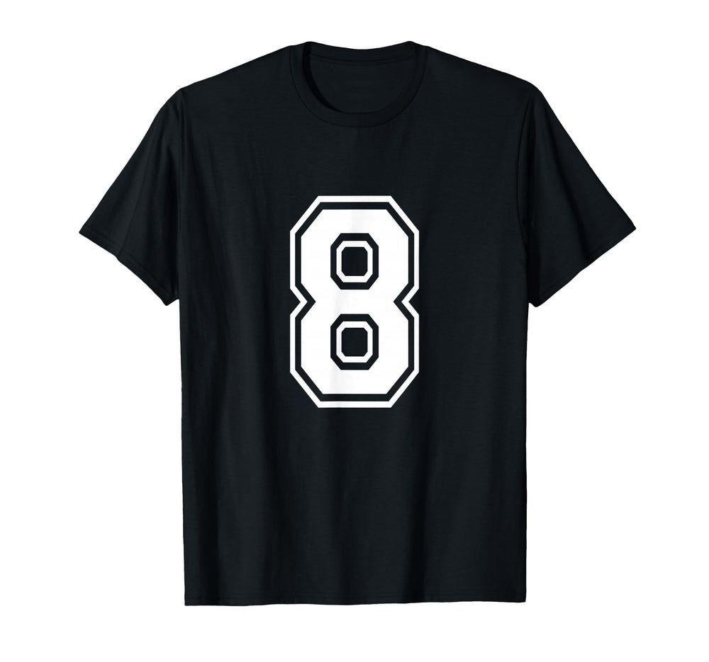 Number 8 Varsity Sports Team Jersey T-Shirt - Aesthetic Graphic for Adults
