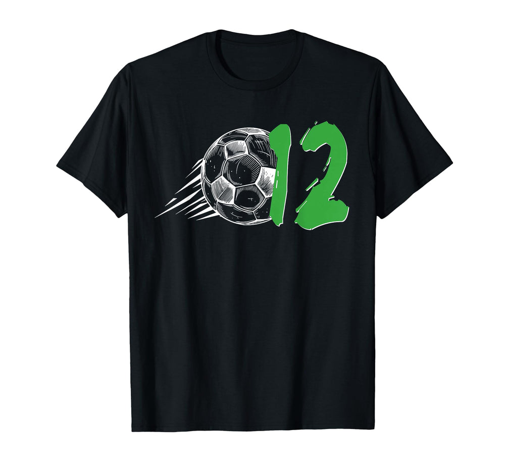 12 Year Old Birthday Soccer Themed Party T-Shirt - Unique Graphic Unisex