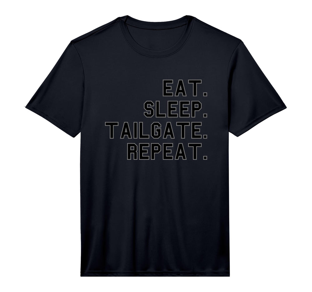 Eat Sleep Tailgate Repeat School T-Shirt - Minimalist Print for Adults