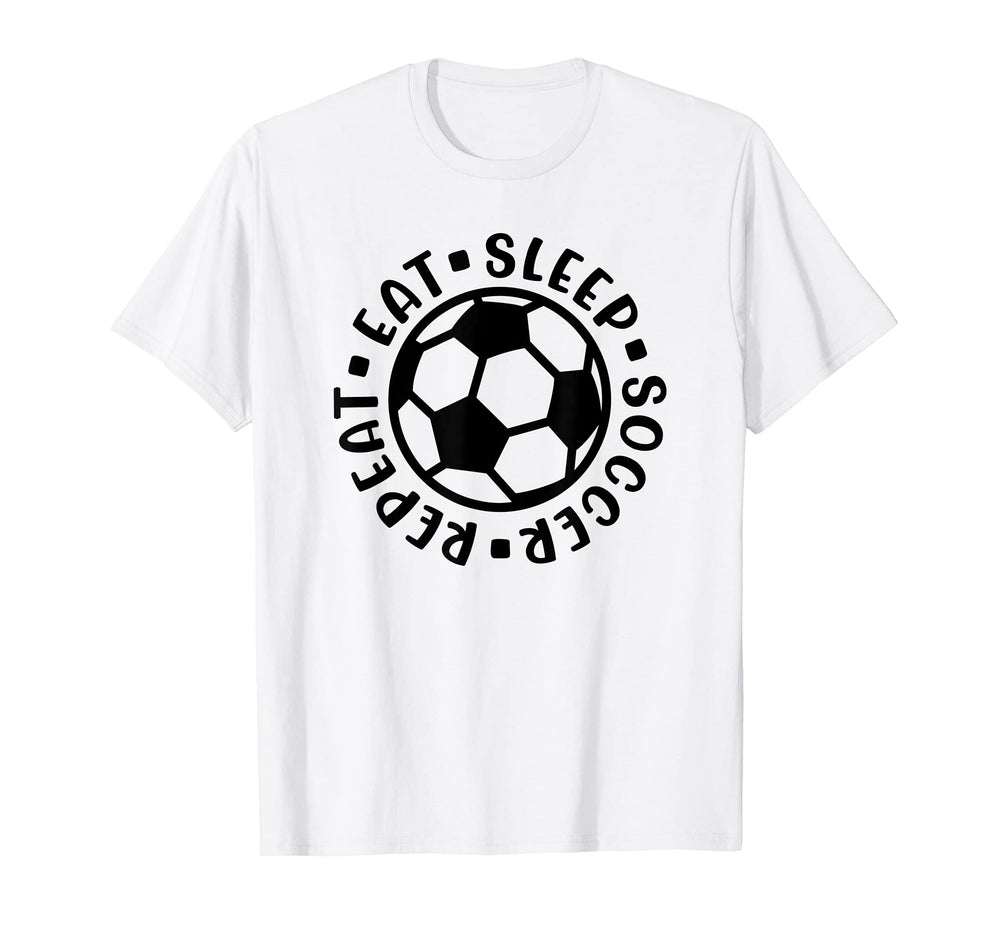 Eat Sleep Soccer Repeat Goalie T-Shirt - Aesthetic Graphic for Adults