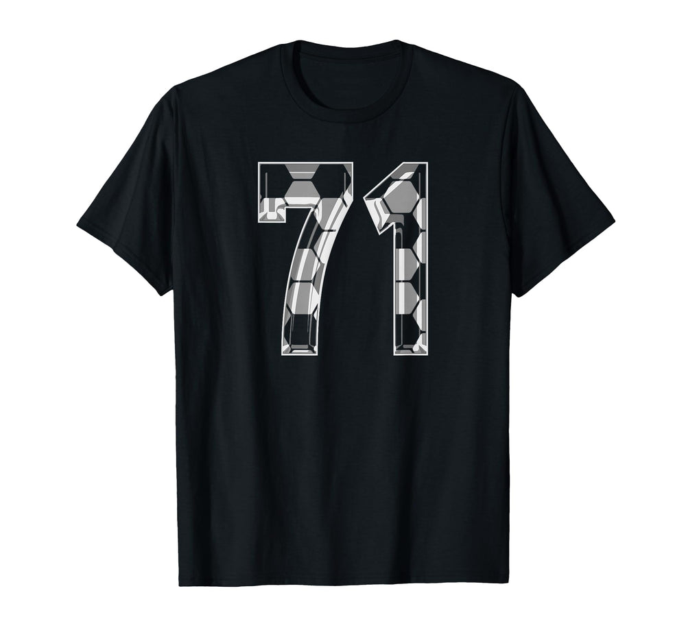 Soccer Pattern Number 71 Jersey Player T-Shirt - Unique Graphic Unisex