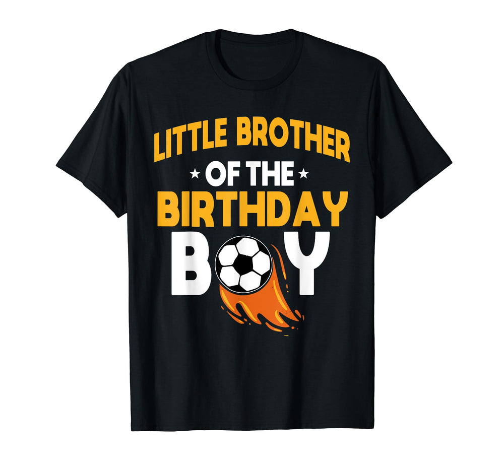 Little Brother Birthday Soccer Team T-Shirt - Aesthetic Graphic Unisex