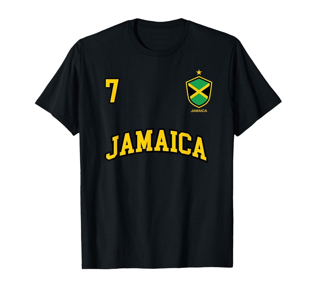 Jamaica Number 7 Back Soccer Team Sport T-Shirt - Unique Graphic Unisex