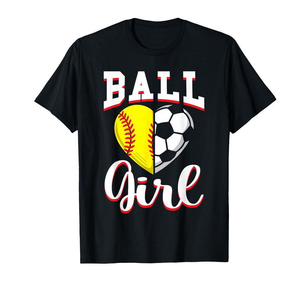 Ball Softball Soccer Lovers Gifts Heart T-Shirt - Custom Art Print Unisex