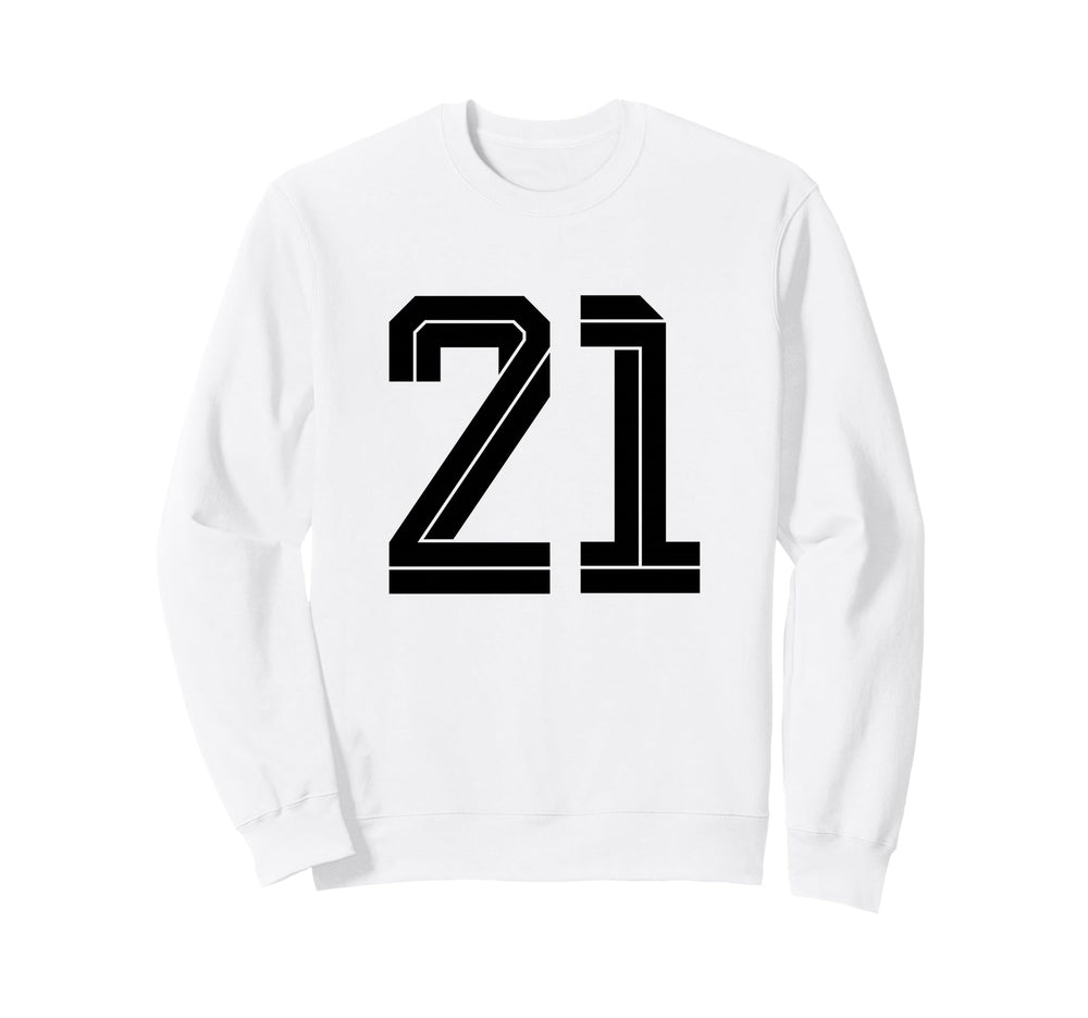 21 White Number 21 Sports Fan Sweatshirt - Streetwear Style Men Women