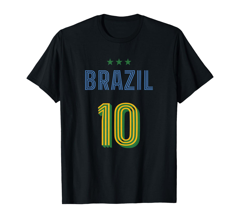 Brazil Soccer 10 Football Game Fan T-Shirt - Minimalist Print Men Women