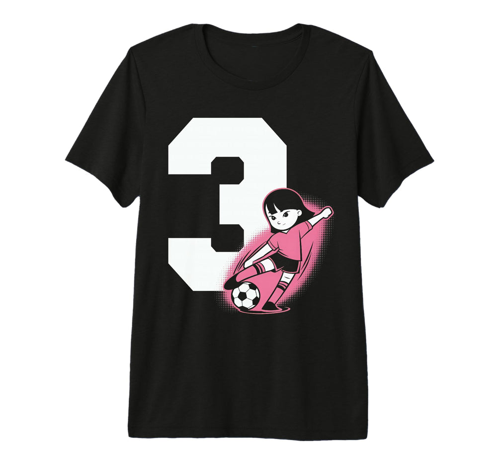 3 Soccer Birthday Gift Soccer Fan T-Shirt - Minimalist Print Men Women