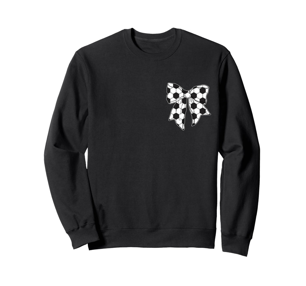 Soccer Bow Game Day Coquette Front Sweatshirt - Streetwear Style Unisex