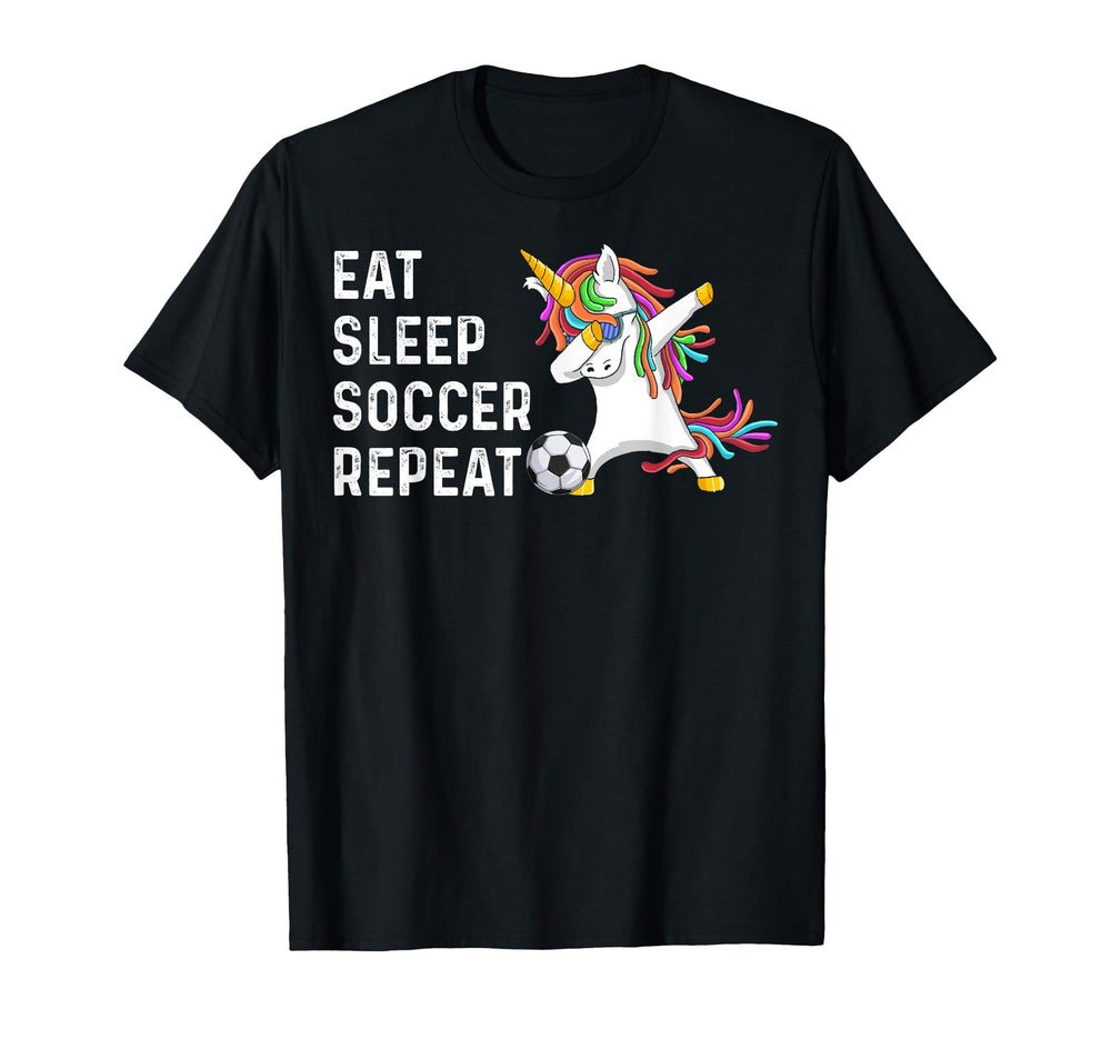 Eat Sleep Soccer Repeat Funny T-Shirt - Graphic Print Men Women