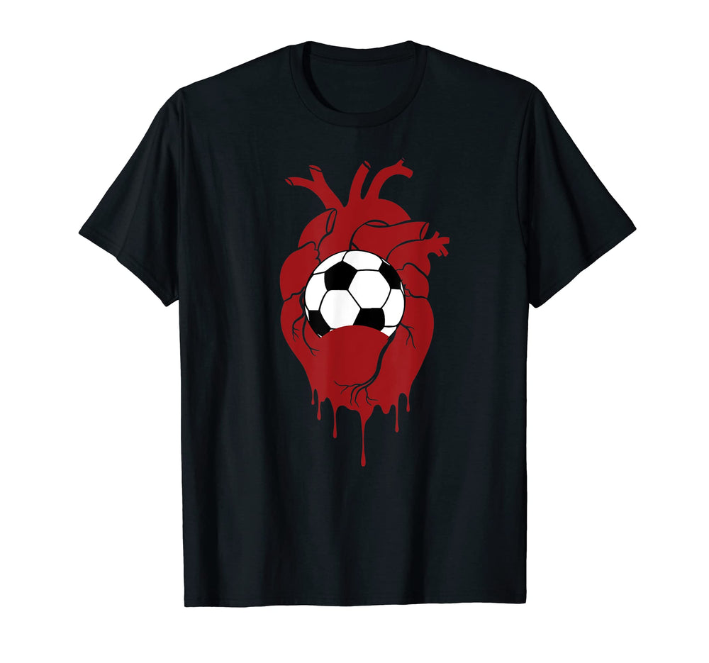 Soccer Ball Football Heart T-Shirt - Casual Everyday Wear for Adults