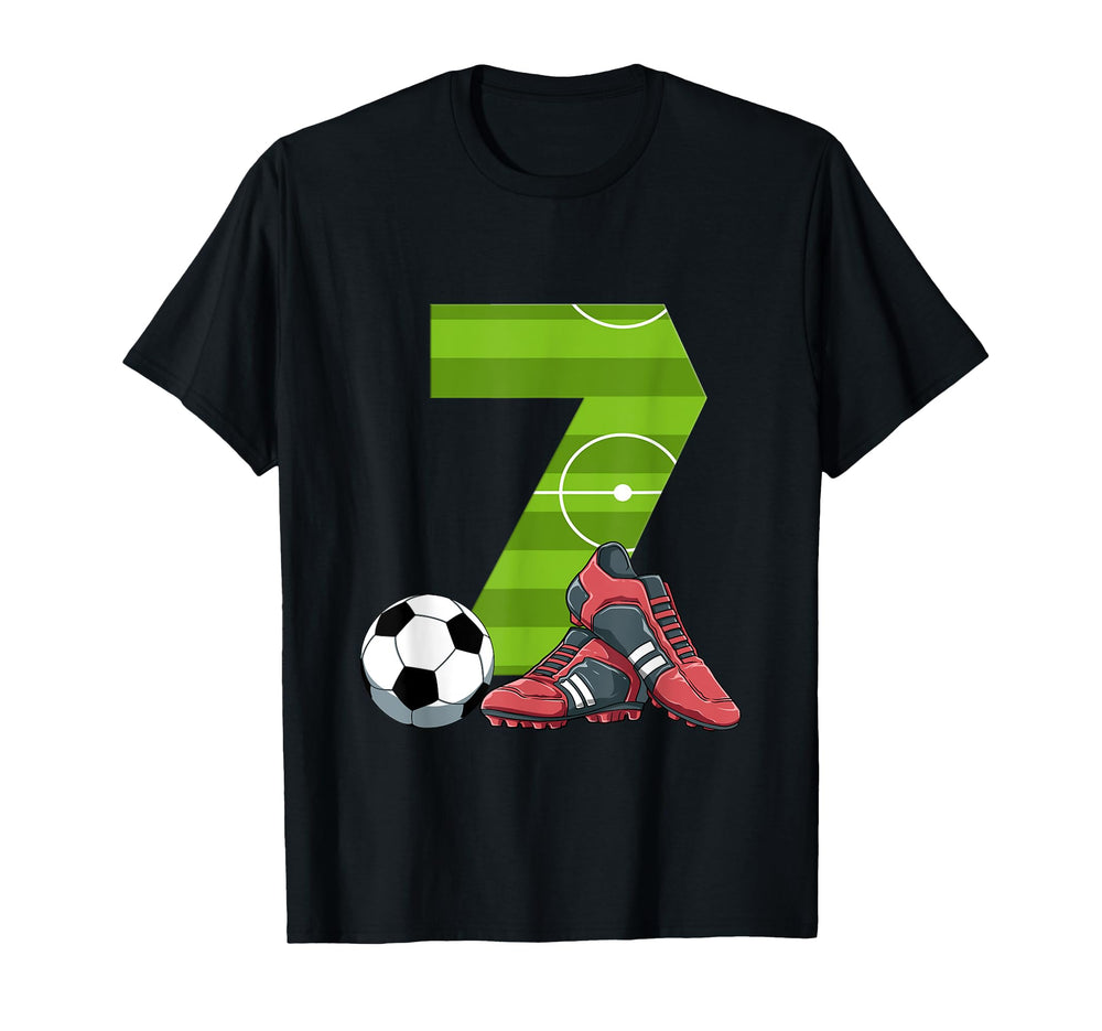 7 Birthday Soccer 7 Year Old T-Shirt - Unique Graphic Unisex