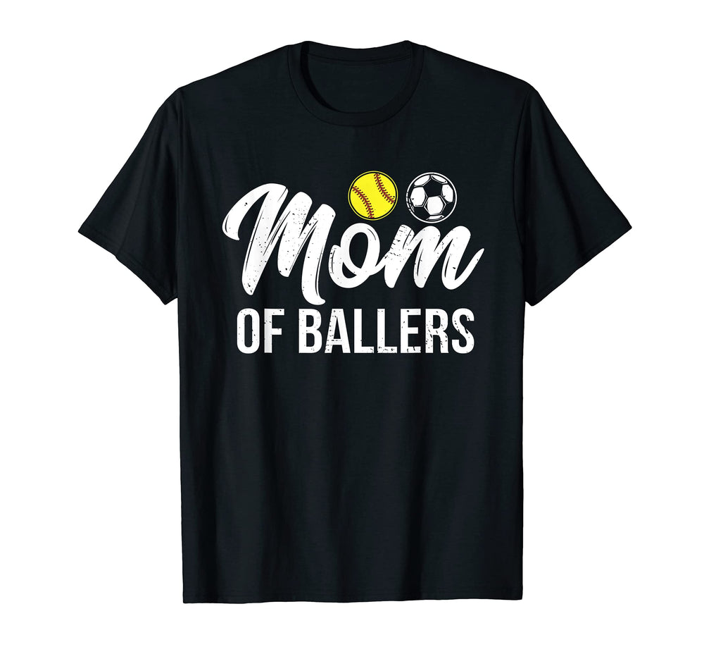 Mom Ballers Softball Playerr T-Shirt - Casual Everyday Wear Unisex