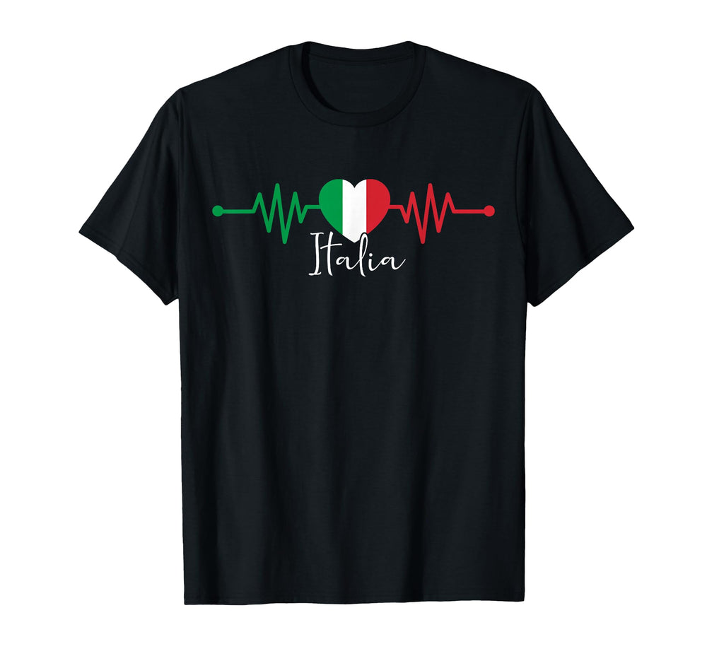 Italia Heritage Roots Italy Heartbeat T-Shirt - Graphic Print for Adults