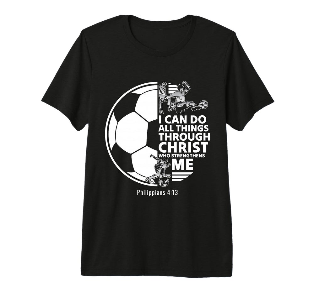 Christian Soccer Faith Verse T-Shirt - Unique Graphic Men Women