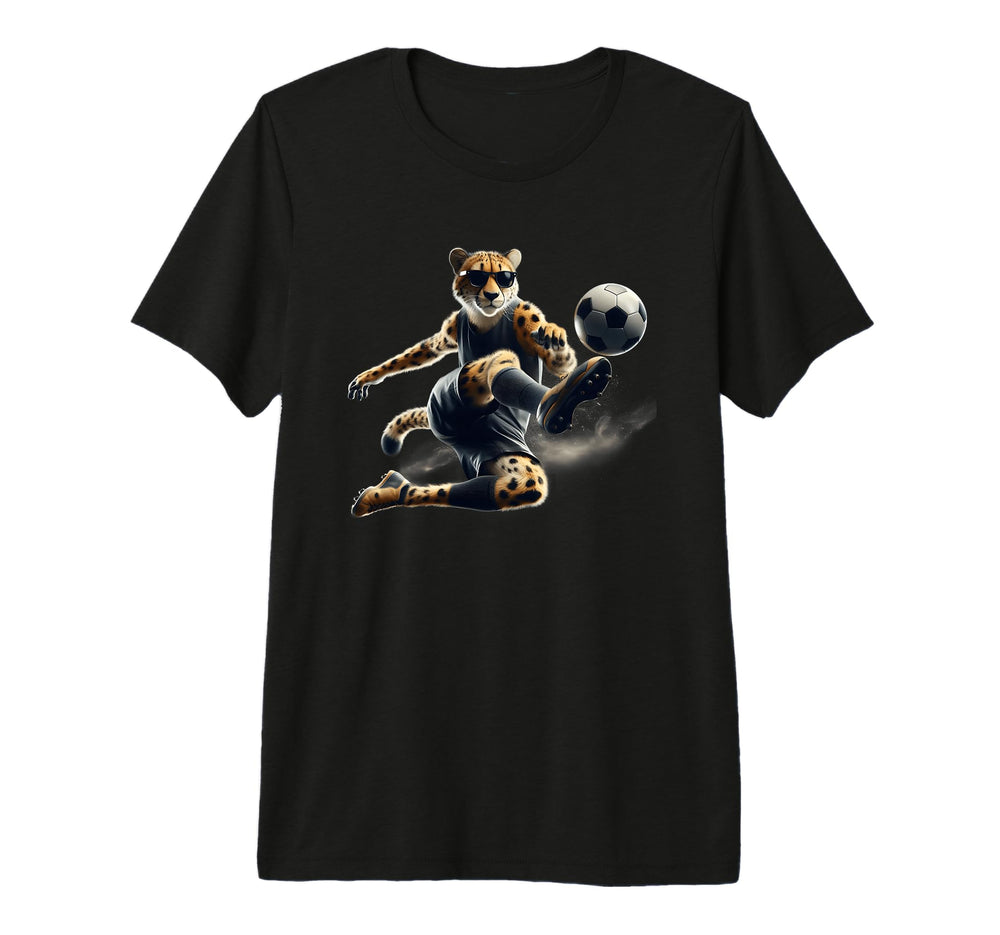 Cheetah Power Soccer Fast Moves T-Shirt - Casual Everyday Wear for Adults