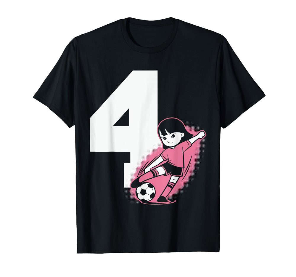 4 Soccer Birthday Gift Soccer Fan Sports T-Shirt - Trendy Graphic Unisex