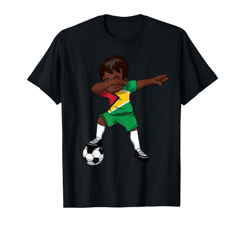 Dabbing Soccer Guyana Guyanese T-Shirt - Trendy Graphic Men Women