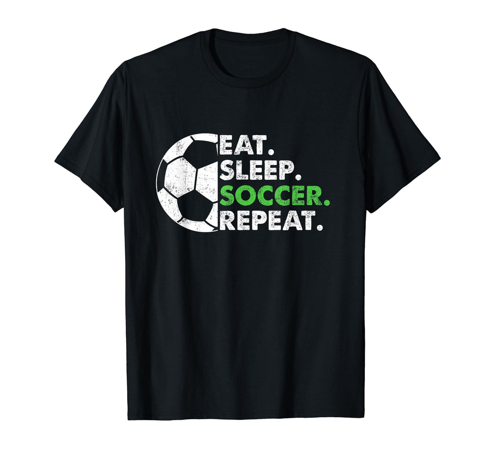 Eat Sleep Soccer Repeat Soccer Player T-Shirt - Graphic Print for Adults