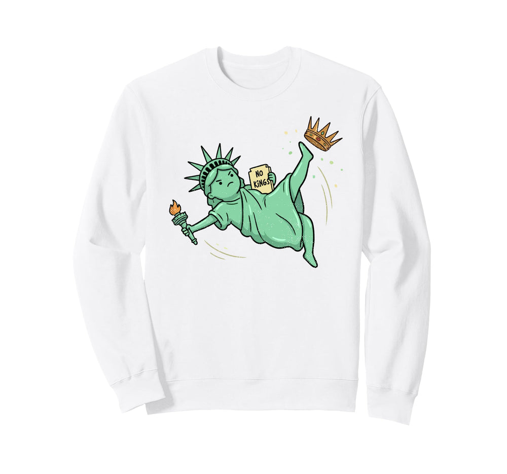 No Kings Statue Liberty Soccer Sweatshirt - Custom Art Print Men Women