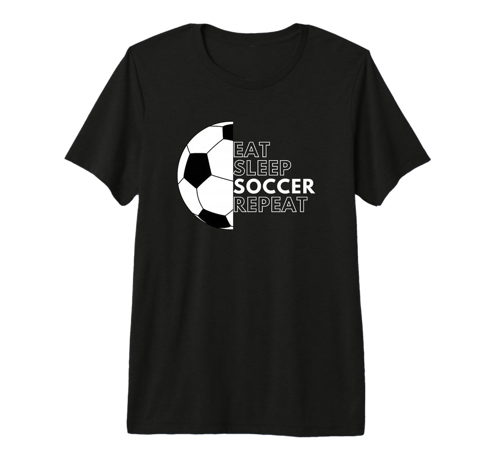 Eat Sleep Soccer Repeat Football Player T-Shirt - Custom Art Print Unisex