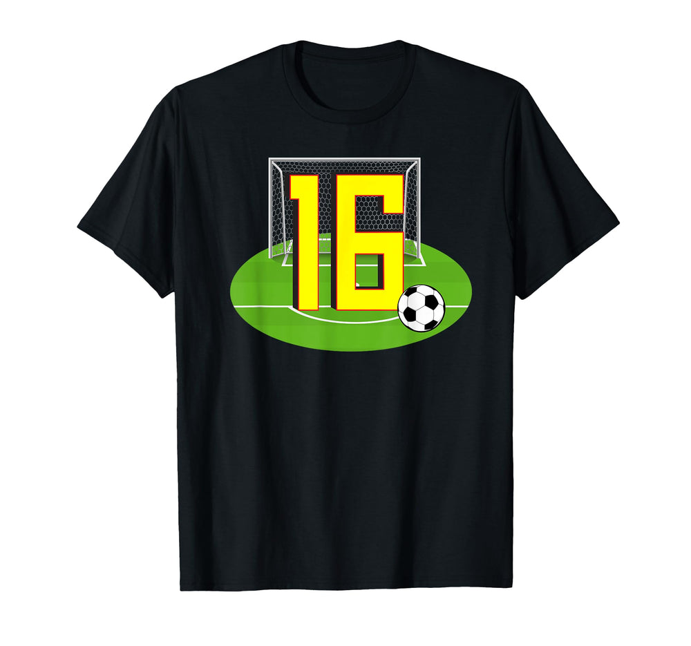 Number 16 16Th Birthday Soccer T-Shirt - Casual Everyday Wear for Adults