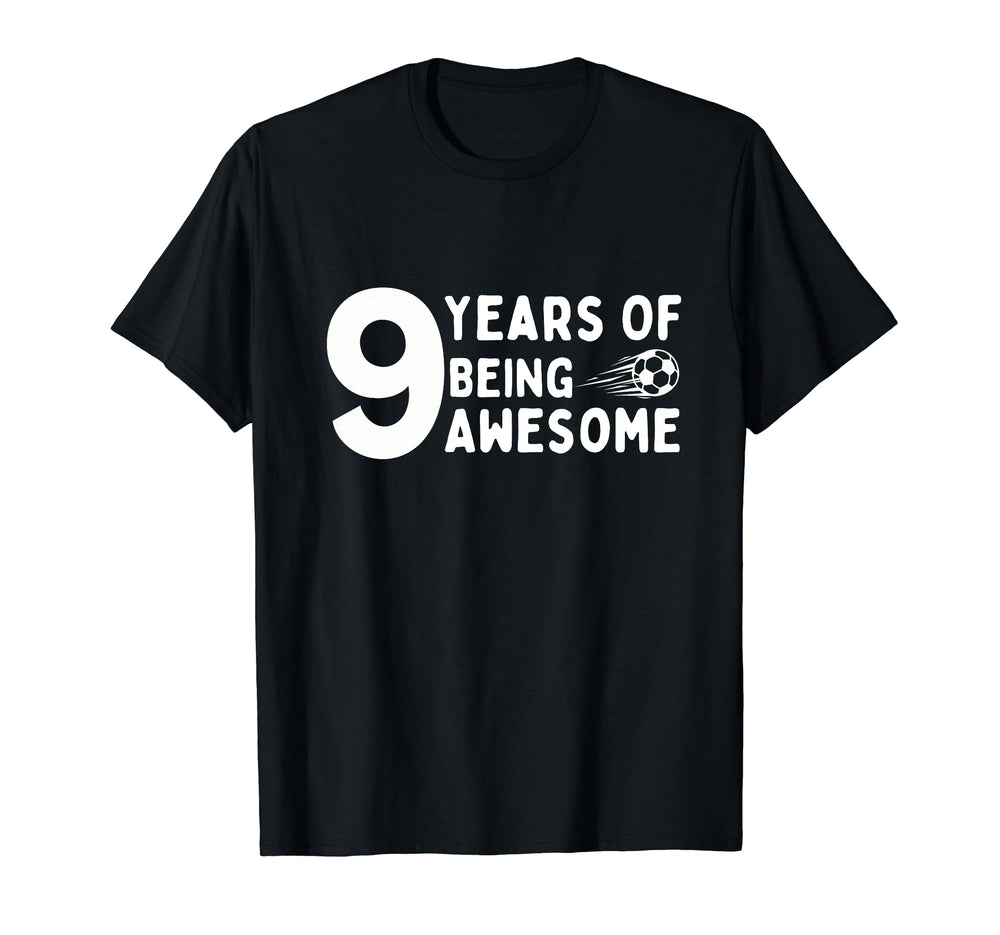 9 Year Old Birthday Soccer 9Th Birthday T-Shirt - Graphic Print for Adults