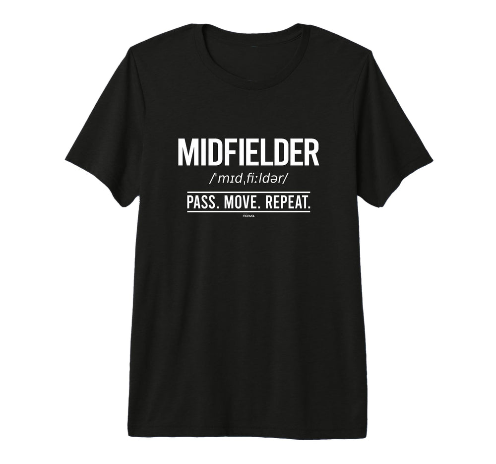 Football Midfielder Pass Move Repeat Tri T-Shirt - Novelty Apparel Unisex