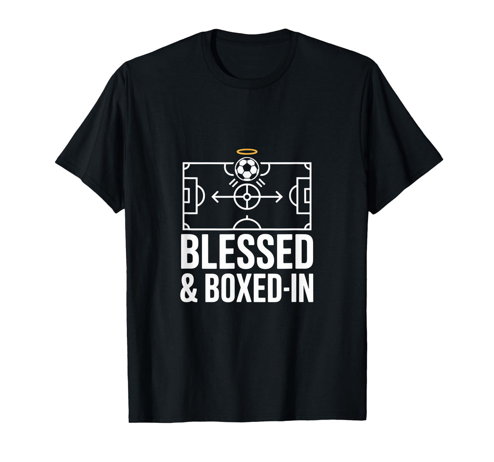 Blessed And Boxed Soccer Football Pitch T-Shirt - Aesthetic Graphic Unisex