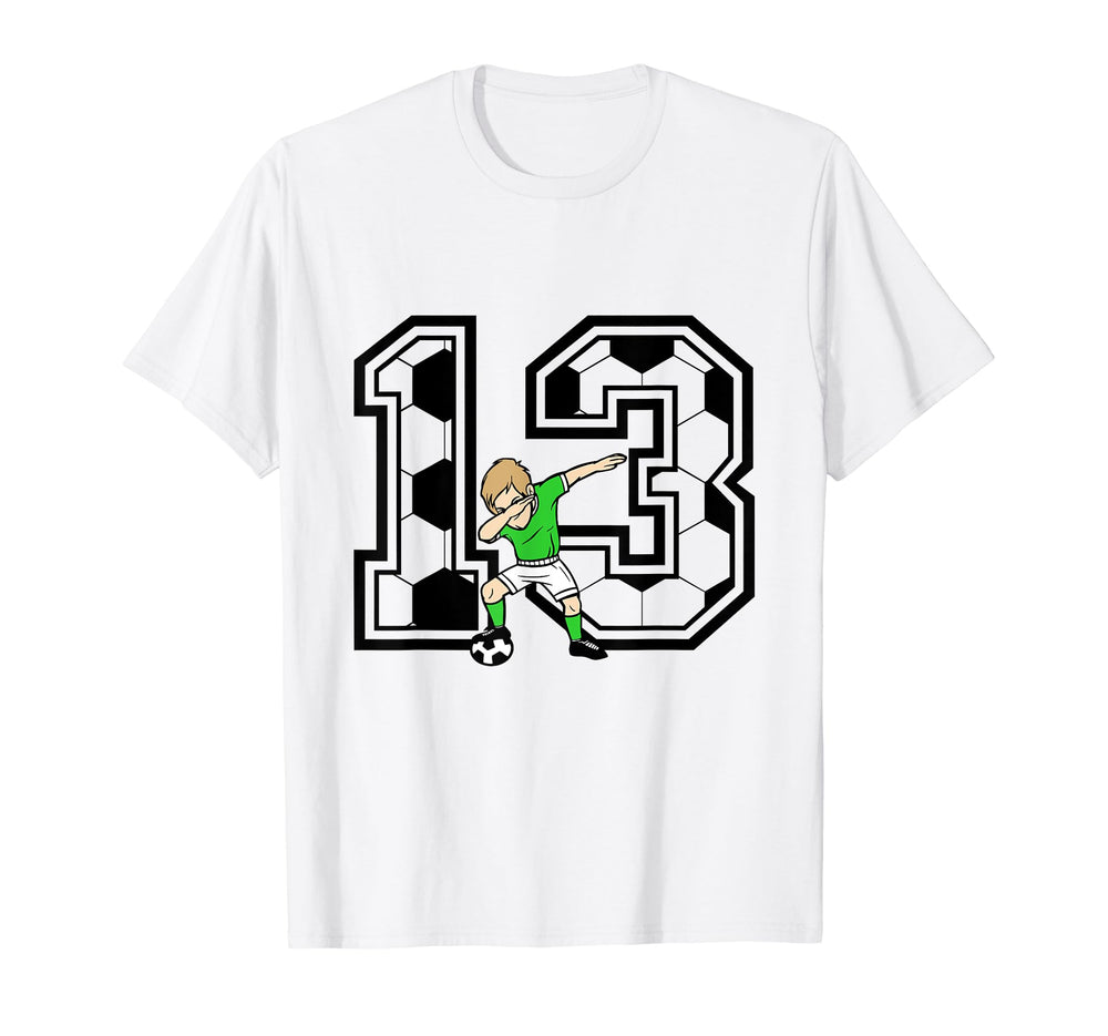 13 Year Old Soccer Player 13Th Birthday T-Shirt - Custom Art Print Unisex