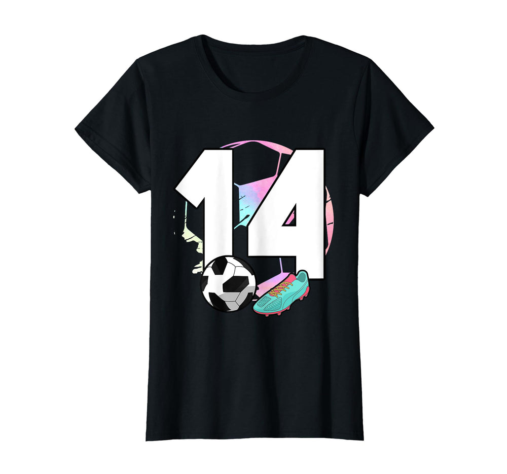 14Th Birthday Soccer Player Football 14 T-Shirt - Graphic Print Unisex