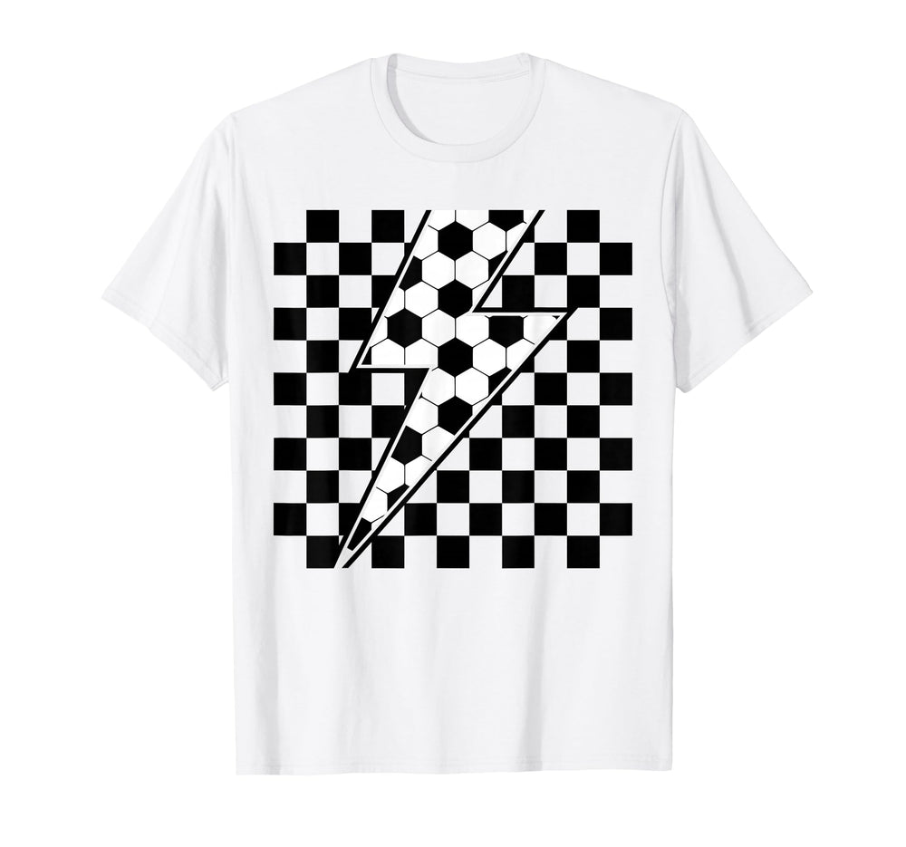 Lightning Bolt Checkered Aesthetic T-Shirt - Aesthetic Graphic Men Women