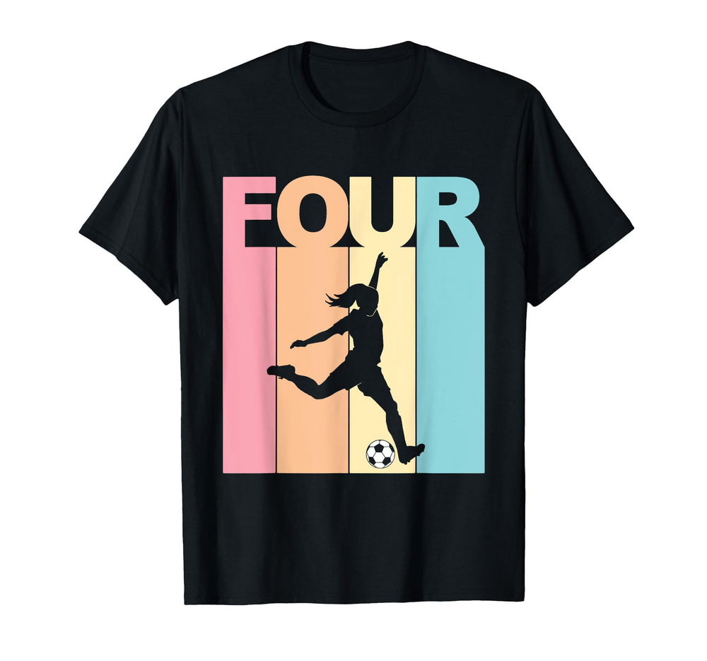 4Th Birthday Soccer Theme 4 Year T-Shirt - Fun Novelty Design for Adults