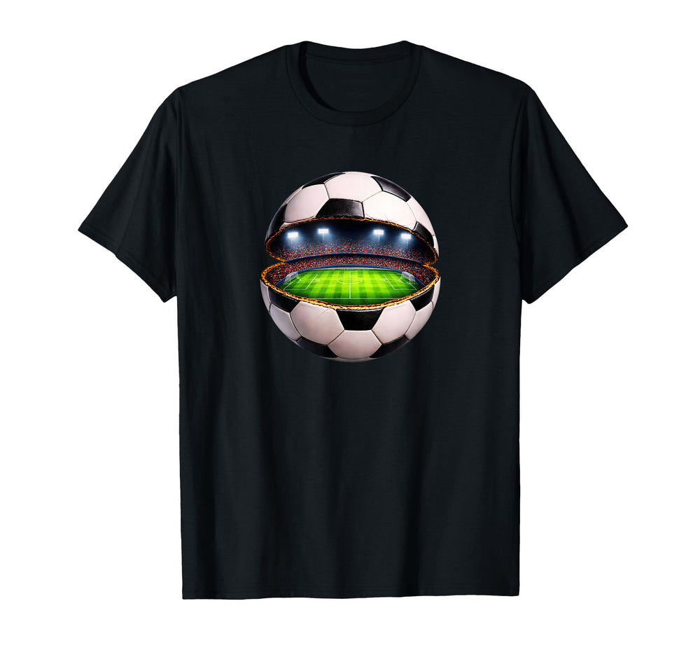Soccer Stadium Inside Ball Soccer Player T-Shirt - Novelty Apparel Unisex