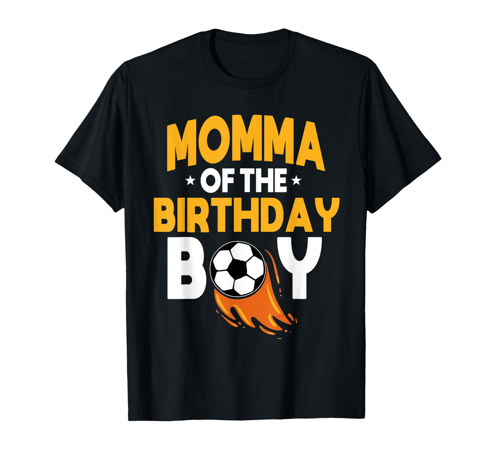 Momma Birthday Soccer Team Bday Party Mother T-Shirt - Graphic Print Unisex