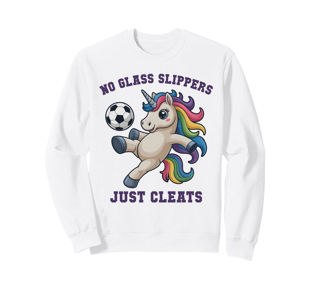 Kawaii Soccer Unicorn Just Cleats Sweatshirt - Minimalist Print Unisex