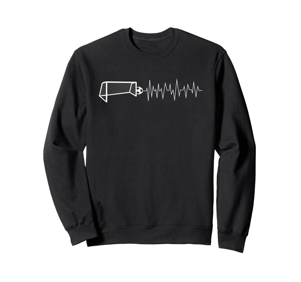 Funny Soccer Heartbeat Ecg Football Goal Sweatshirt - Graphic Print Unisex