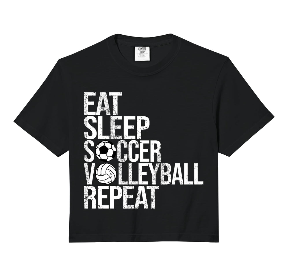 Eat Sleep Soccer Volleyball Repeat Hoodie - Minimalist Print for Adults