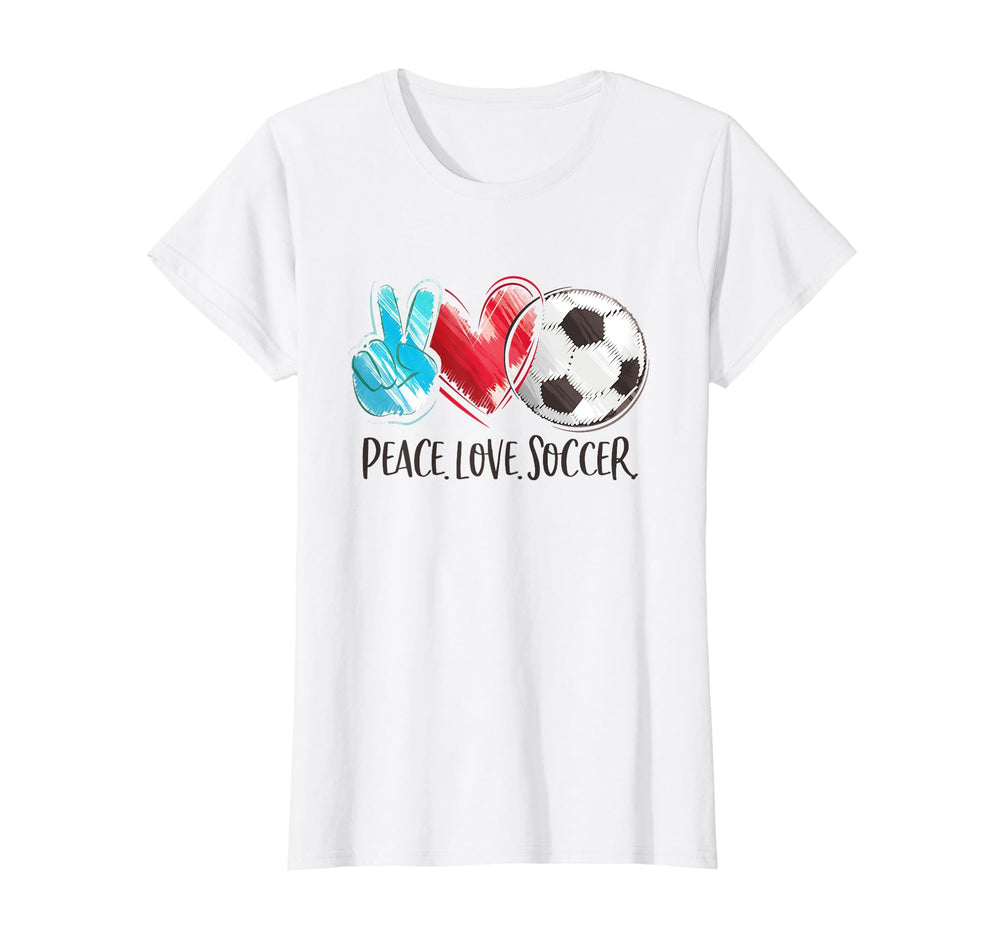 Soccer Player Soccer Fan Peace Love T-Shirt - Aesthetic Graphic for Adults