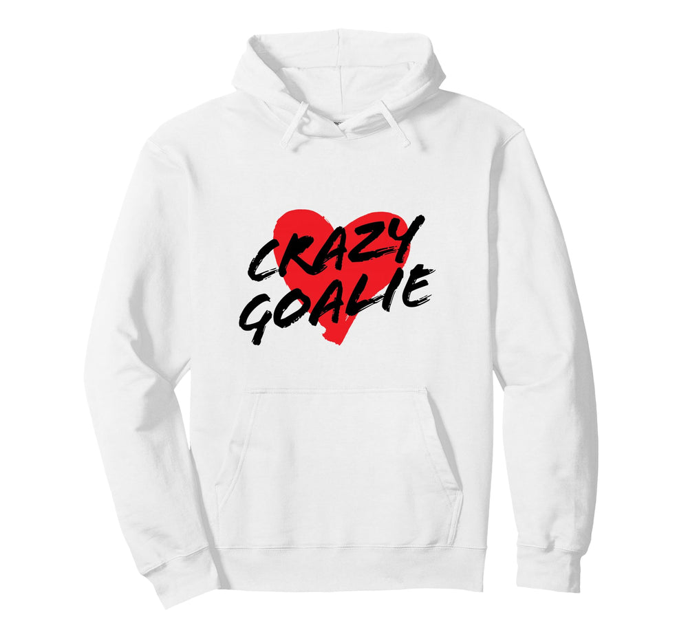Crazy Soccer Or Hockey Goalie Red Heart Hoodie - Graphic Print Unisex