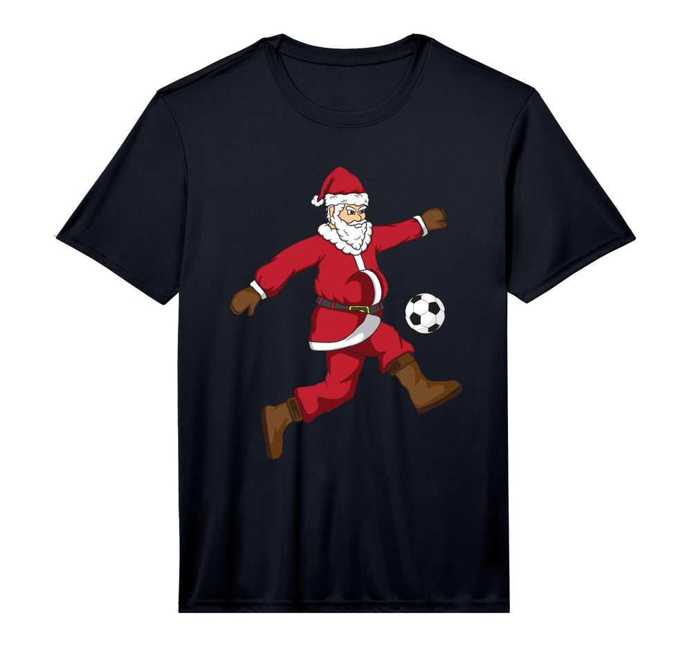 Santa Claus Playing Soccer Funny T-Shirt - Streetwear Style for Adults