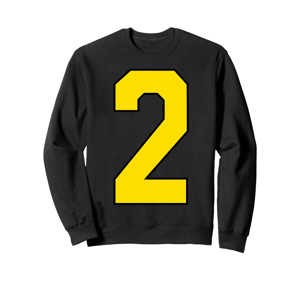 Yellow Sports Team Number 2 Fan Sweatshirt - Custom Art Print Unisex