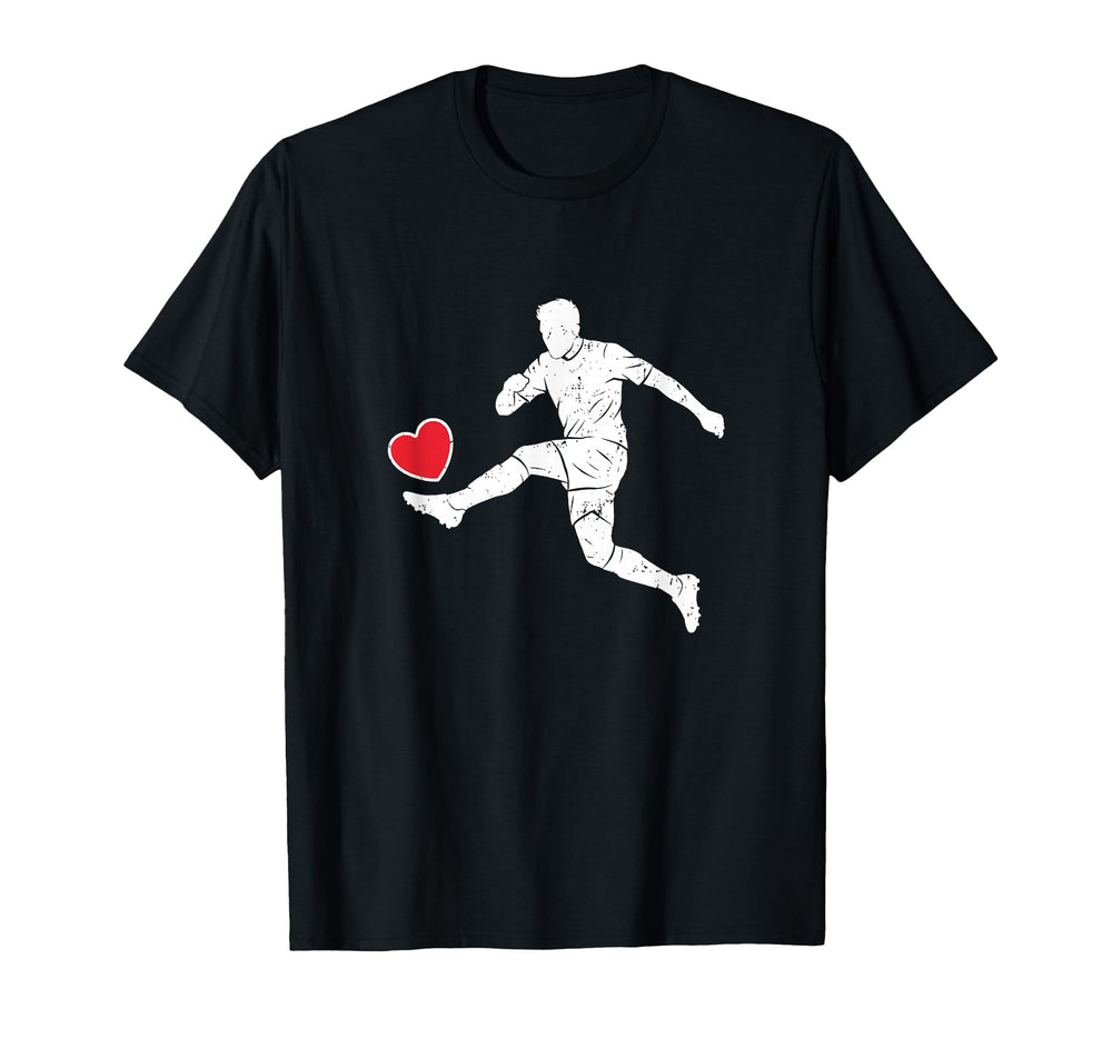 Soccer Heart Football Player Striker T-Shirt - Aesthetic Graphic Men Women