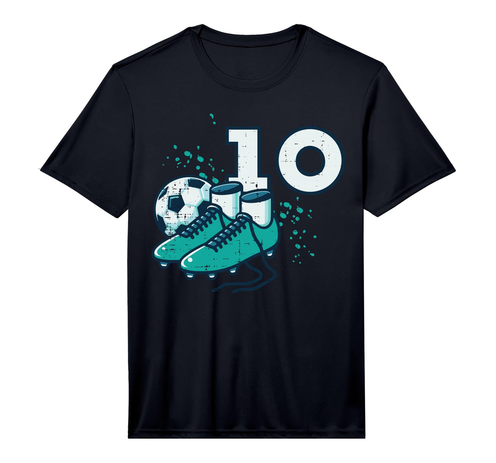 10Th Birthday Soccer Ball Shoes T-Shirt - Casual Everyday Wear Men Women