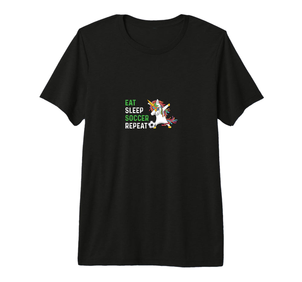 Funny Eat Sleep Soccer Repeat Tri Blend T-Shirt - Minimalist Print Unisex